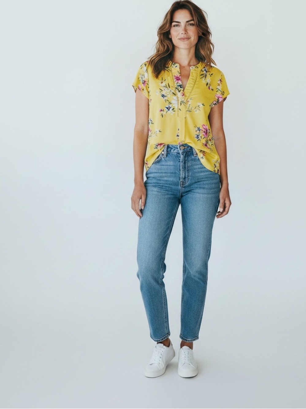 DR2 Yellow Floral Short-Sleeve Button Shirt